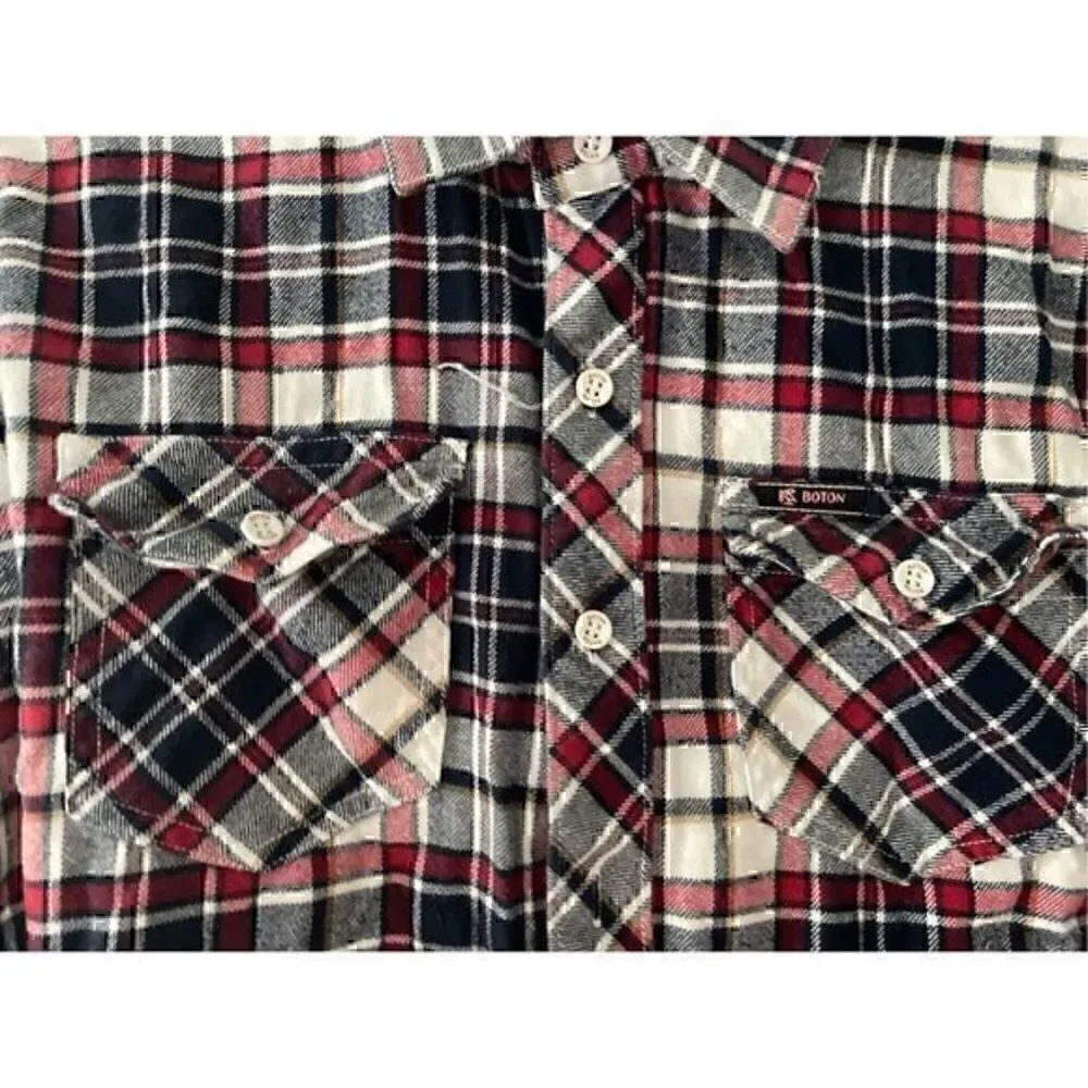 EUC Men’s Red, White & Blue Flannel shirt by Boton size Medium